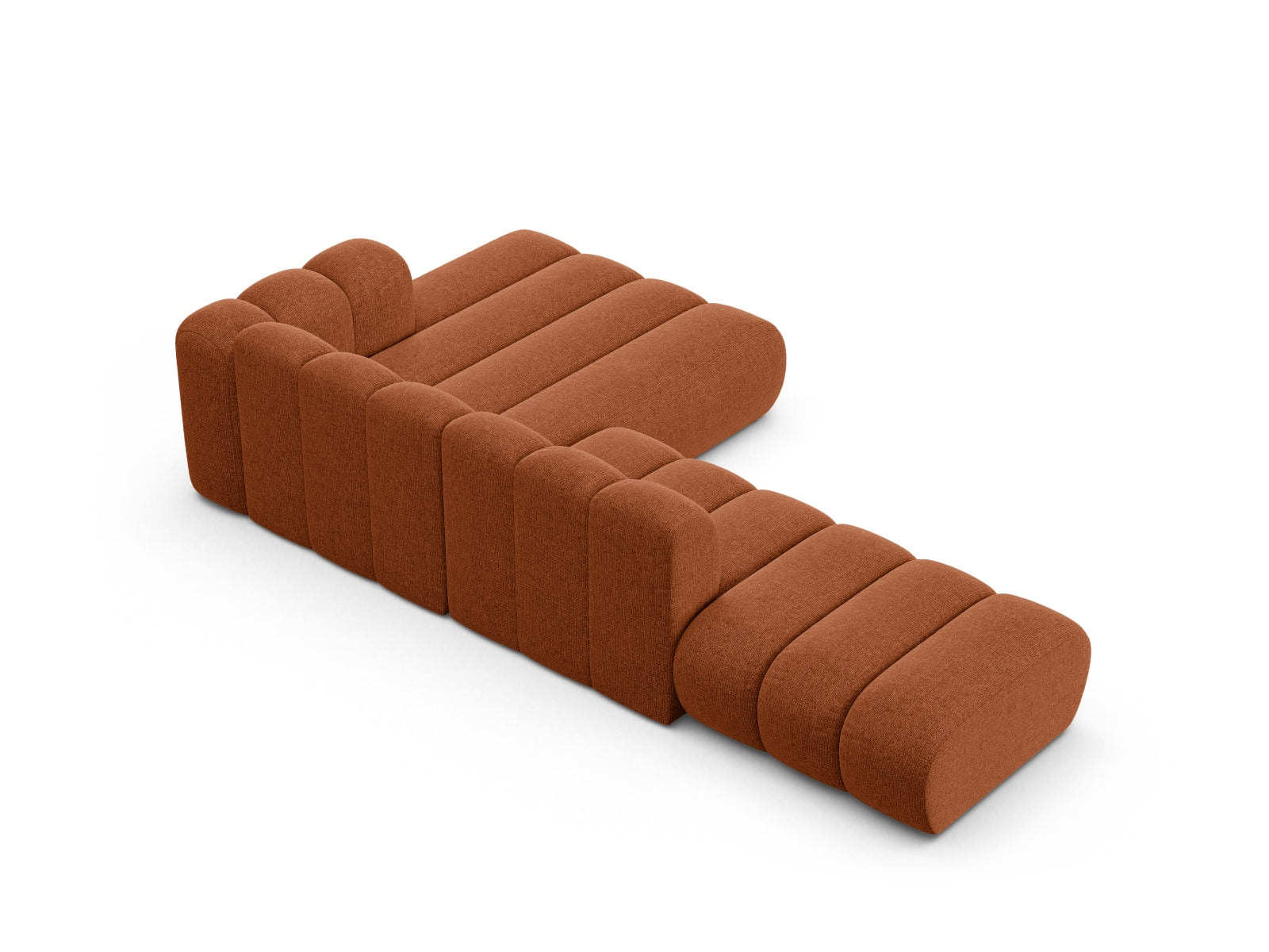 Elegantes 5-Sitzer Ecksofa Lupine Modular Open rechts in Brick-Eden, ideal für entspannte Stunden und modernes Wohndesign.
