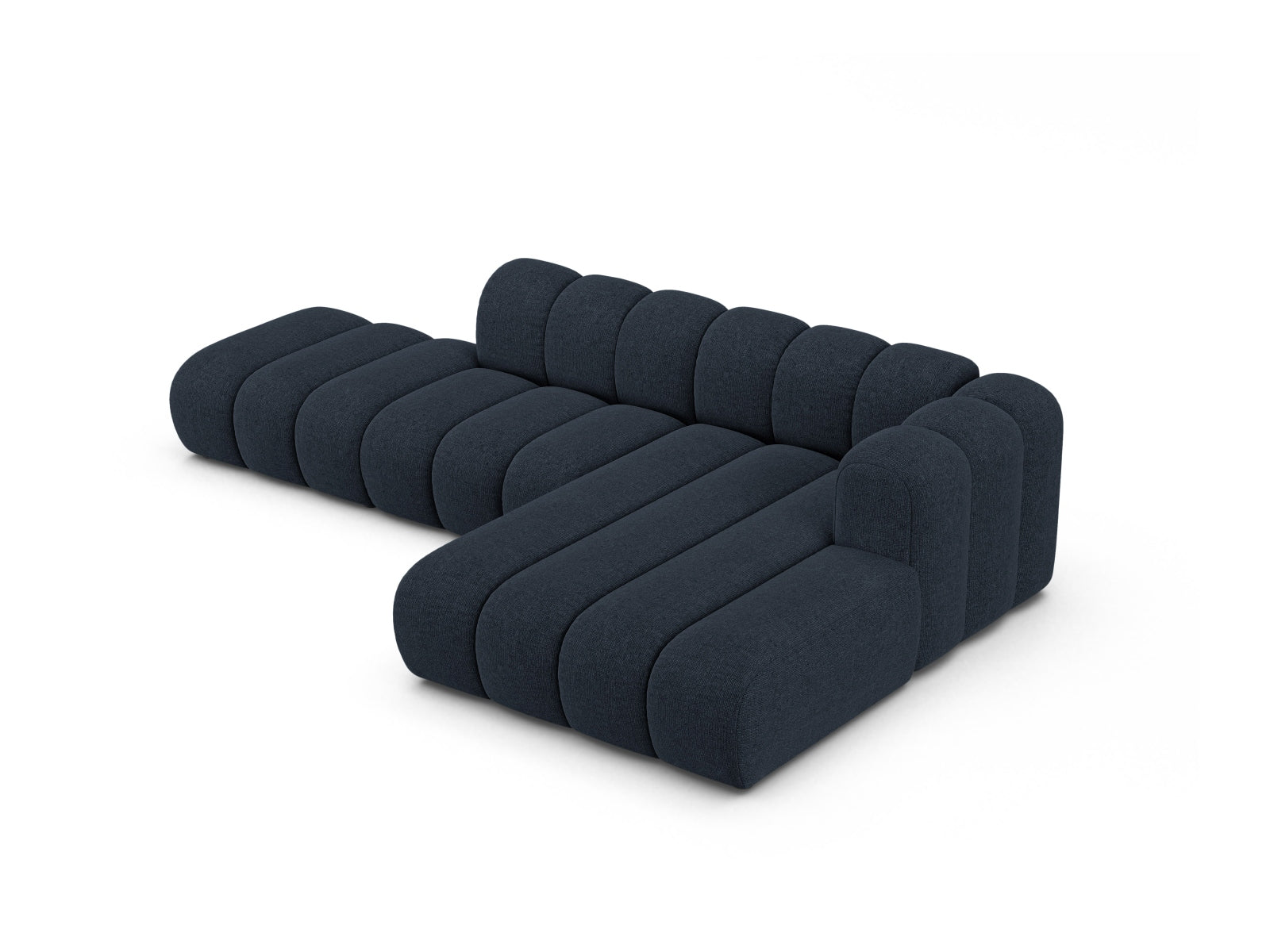 Modernes 5-Sitzer Ecksofa Lupine Modular Open rechts in Navy Blue-Eden, perfekt für gemütliche und stilvolle Wohnbereiche.
