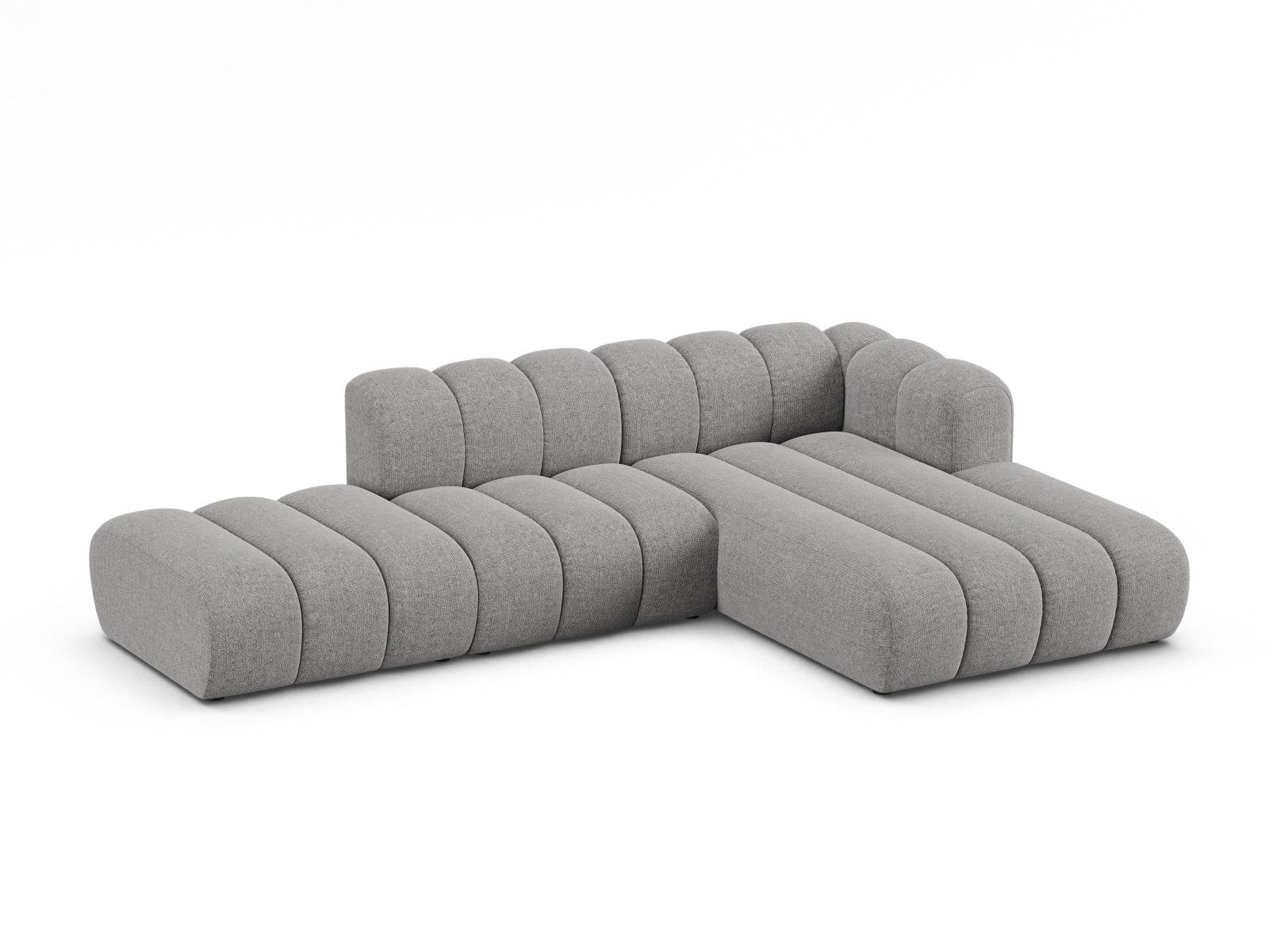 Stylisches Lupine Modular Open Ecksofa rechts, 5 Sitzer in hellem Grau, ideal für moderne Wohnräume, erhältlich bei KAQTU Design AG.