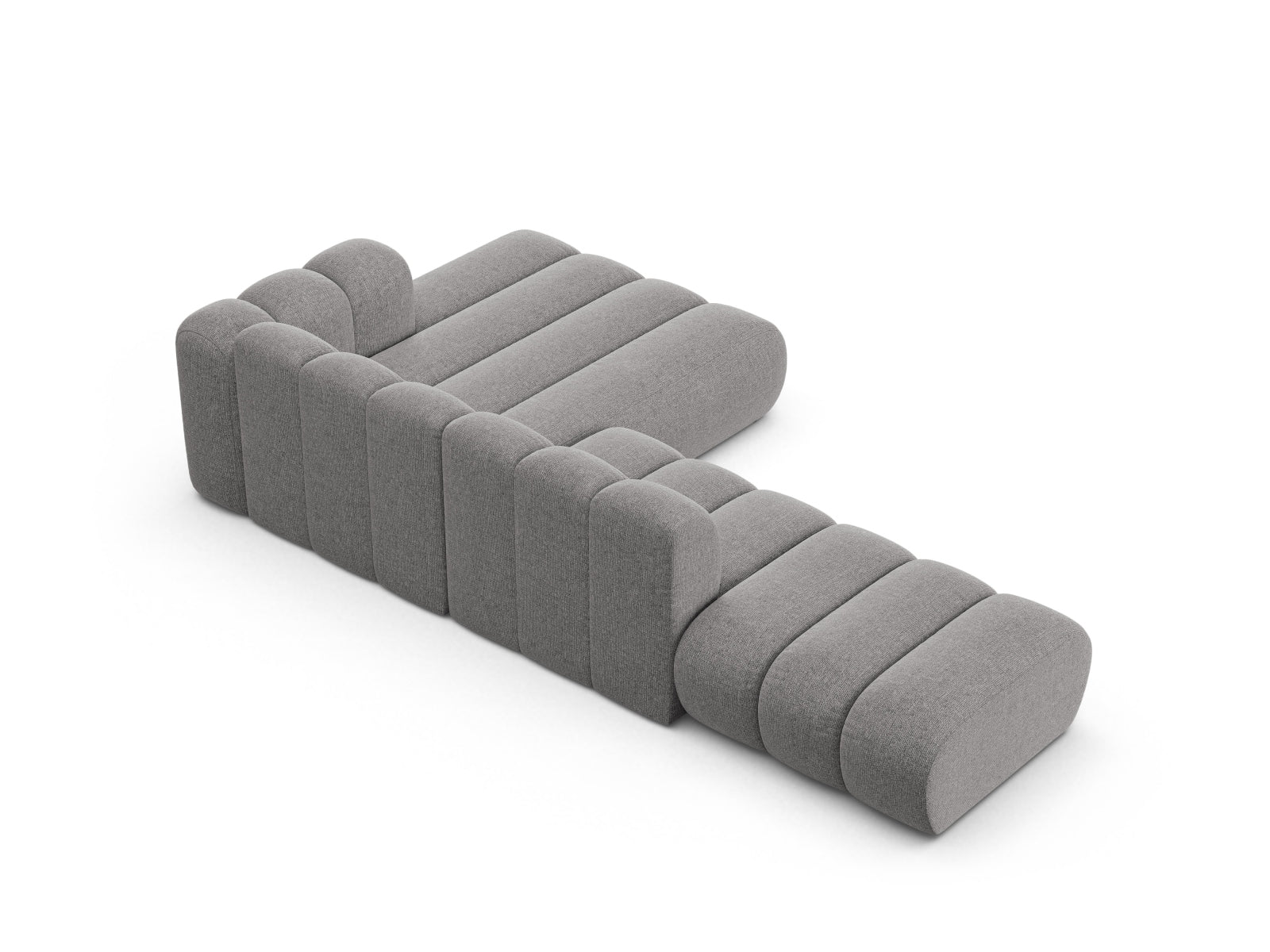 Modernes L-Sofa Lupine Modular Open in sanftem Grau, ideal für gemütliche Zusammenkünfte und stilvolle Einrichtungsideen.