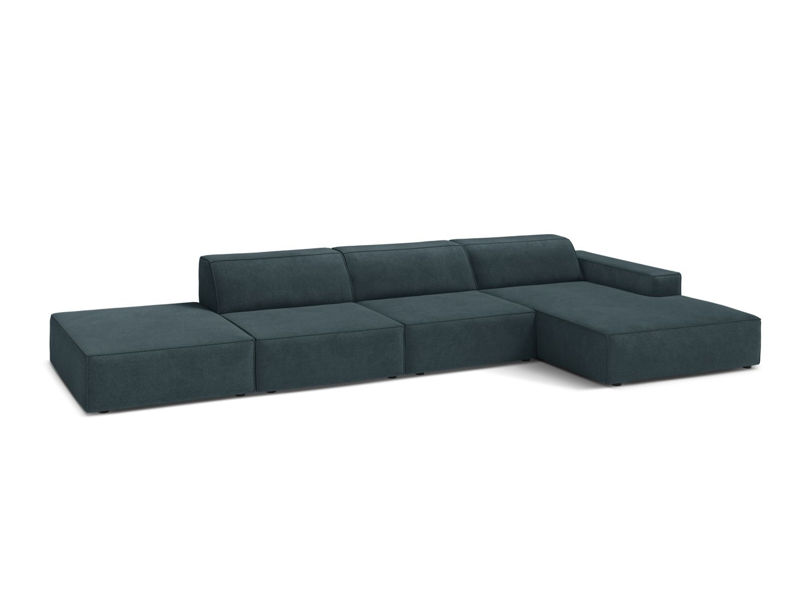 Elegantes 5-Sitzer Ecksofa Jodie in tiefem Petrol, ideal für stilvolle Wohnräume. Hochwertige Verarbeitung von Micadoni.