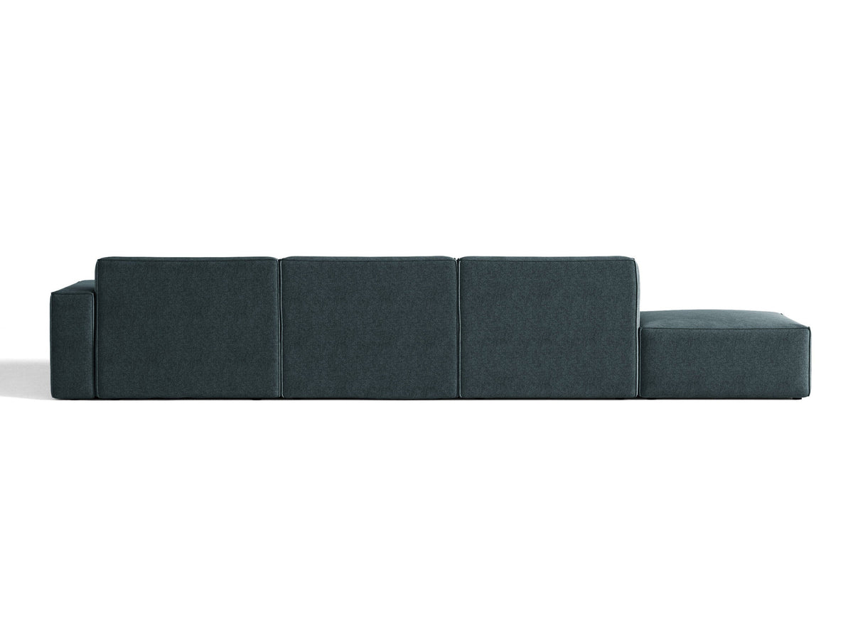 Modulares Ecksofa Jodie von Micadoni mit Stoffbezug, Holzrahmen und niedrigen schwarzen Beinen