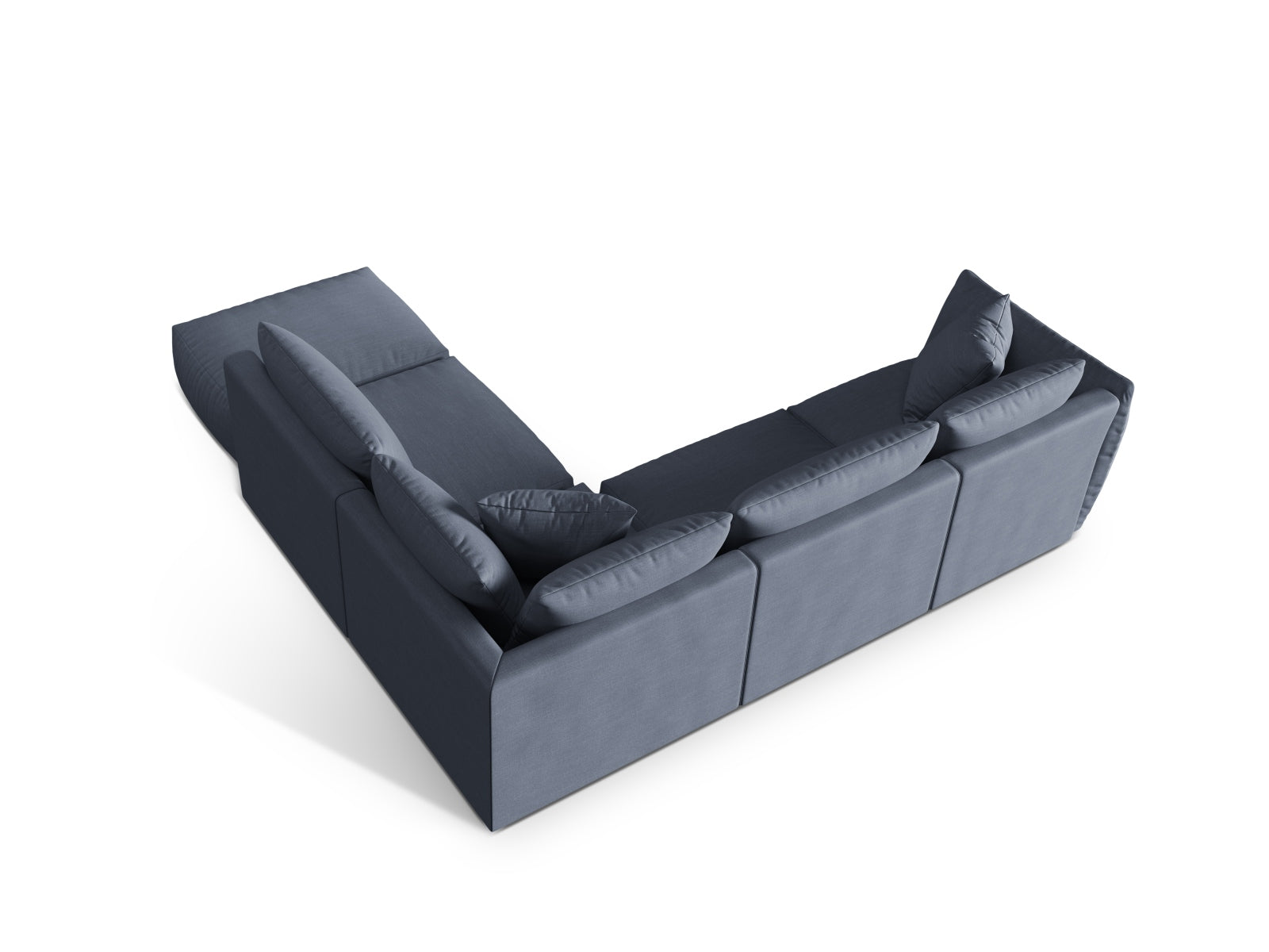 Elegantes Chris Modular Ecksofa rechts, 4-Sitzer in zartem Grün, perfekt für entspannte Stunden und geschmackvolle Wohnräume.