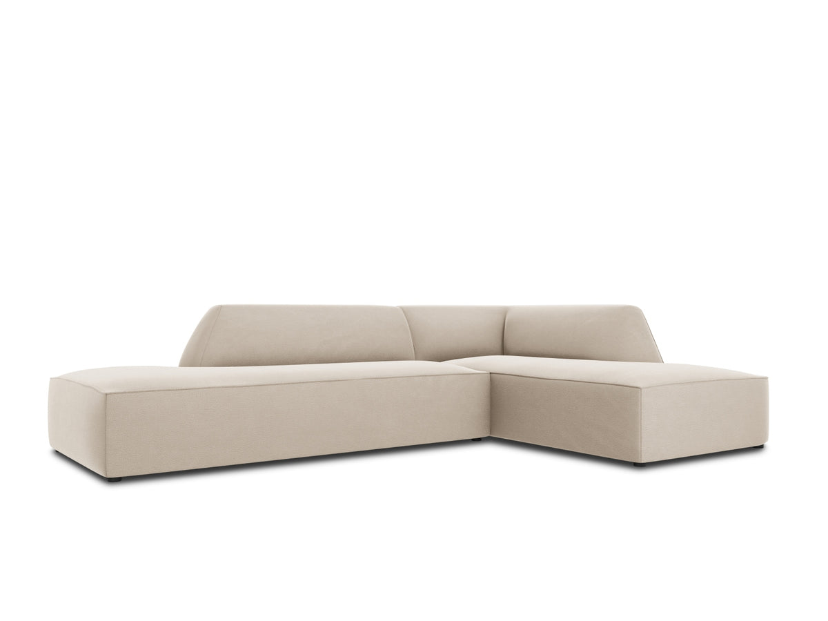 Ruby Velour modulares Ecksofa Open end rechts 4 Sitzer in Beige-Salvador präsentiert im Onlineshop von KAQTU Design AG. L-Sofa rechts ist von Micadoni