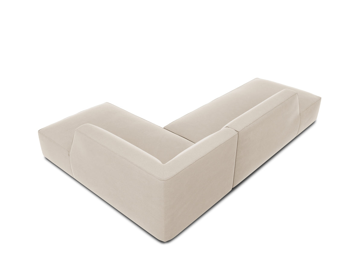 Ruby Velour modulares Ecksofa Open end rechts 4 Sitzer in Beige-Salvador präsentiert im Onlineshop von KAQTU Design AG. L-Sofa rechts ist von Micadoni