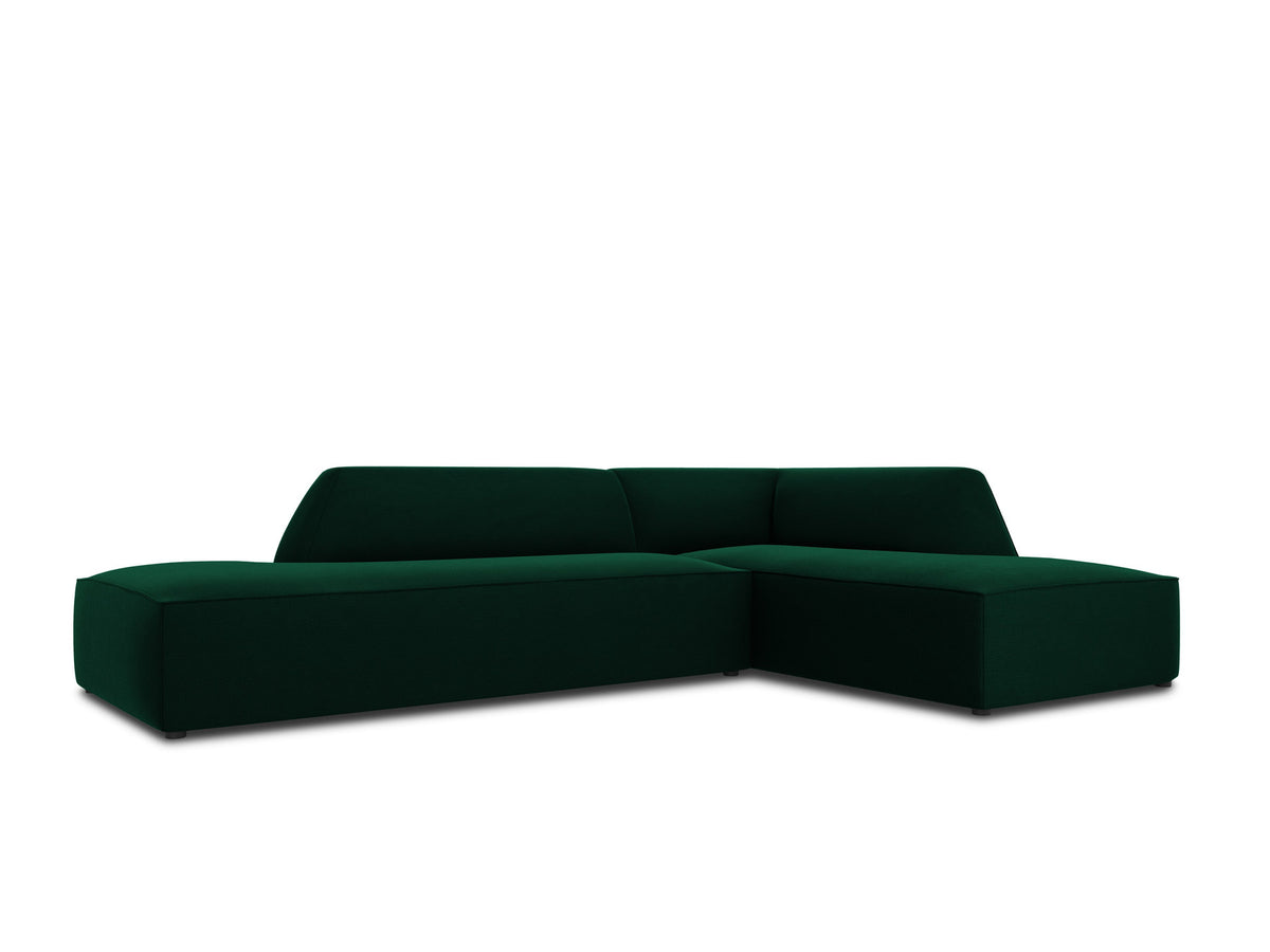 Ruby Velour modulares Ecksofa Open end rechts 4 Sitzer in Bottle Green-Salvador präsentiert im Onlineshop von KAQTU Design AG. L-Sofa rechts ist von Micadoni