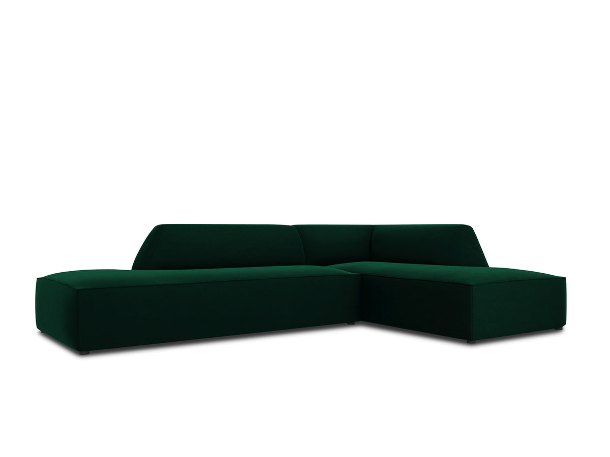 Ruby Velour modulares Ecksofa Open end rechts 4 Sitzer in Bottle Green-Salvador präsentiert im Onlineshop von KAQTU Design AG. L-Sofa rechts ist von Micadoni