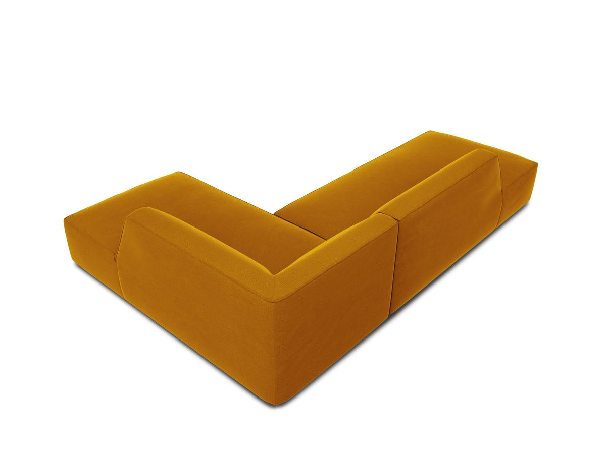 Ruby Velour modulares Ecksofa Open end rechts 4 Sitzer in Yellow-Salvador präsentiert im Onlineshop von KAQTU Design AG. L-Sofa rechts ist von Micadoni