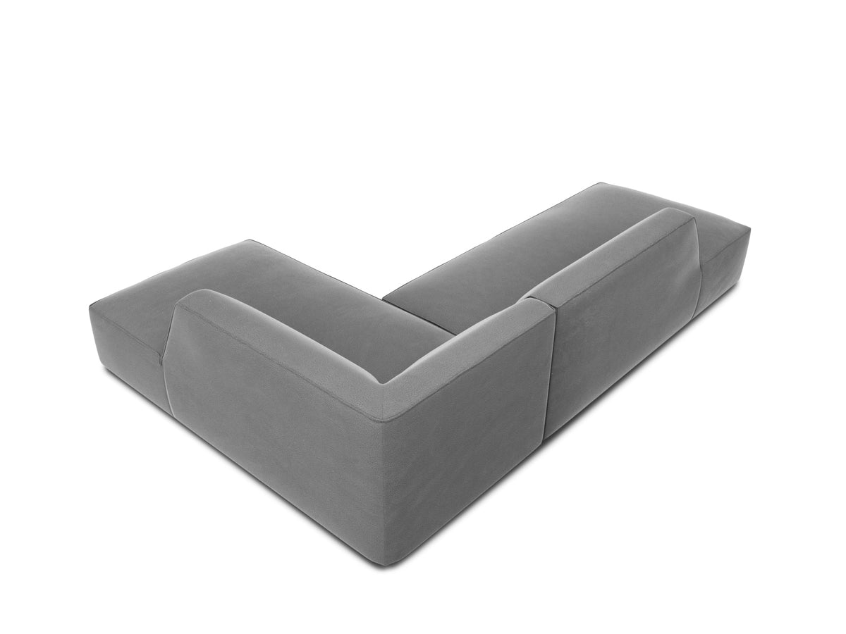 Ruby Velour modulares Ecksofa Open end rechts 4 Sitzer in Grey-Salvador präsentiert im Onlineshop von KAQTU Design AG. L-Sofa rechts ist von Micadoni