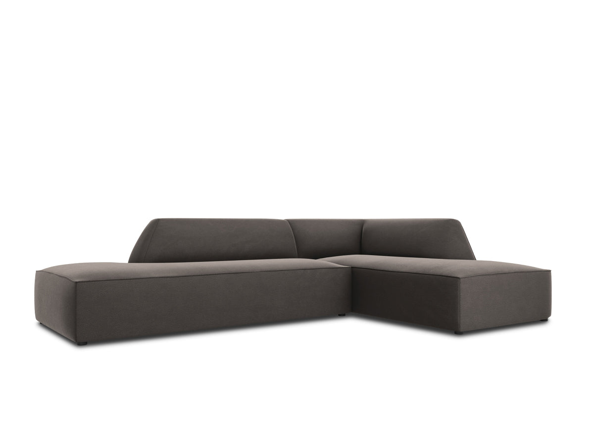 Ruby Velour modulares Ecksofa Open end rechts 4 Sitzer in Dark Grey-Salvador präsentiert im Onlineshop von KAQTU Design AG. L-Sofa rechts ist von Micadoni