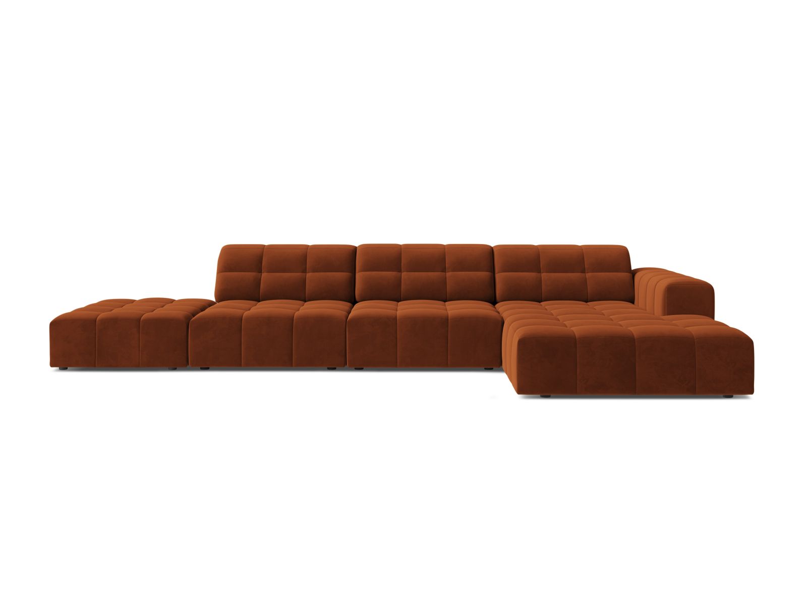 5-Sitzer Ecksofa rechts Jennifer in Terracotta-Bluvel präsentiert im Onlineshop von KAQTU Design AG. Ecksofa rechts ist von Micadoni