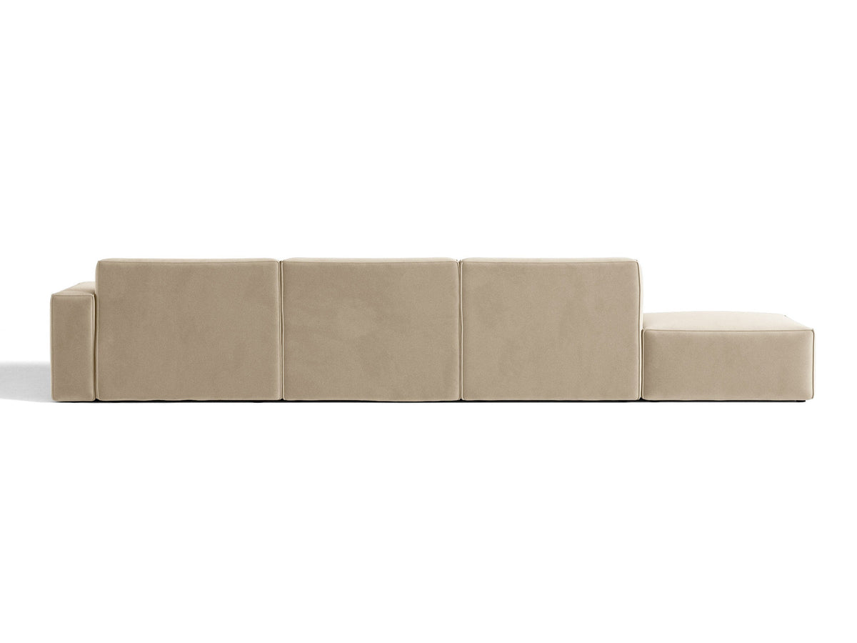 Modulares Ecksofa Jodie von Micadoni mit Stoffbezug, Holzrahmen und niedrigen schwarzen Beinen