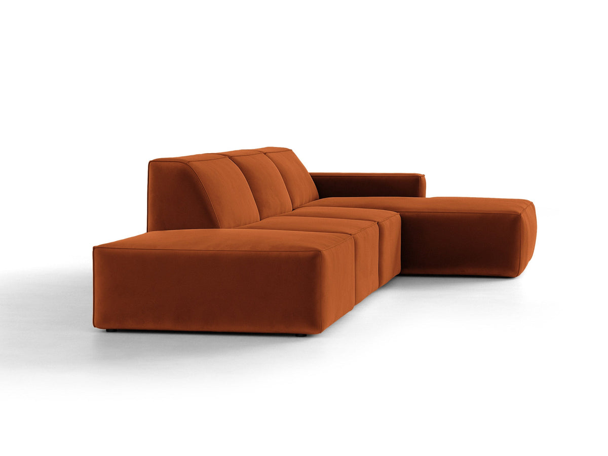 Modulares Ecksofa Jodie von Micadoni mit Stoffbezug, Holzrahmen und niedrigen schwarzen Beinen