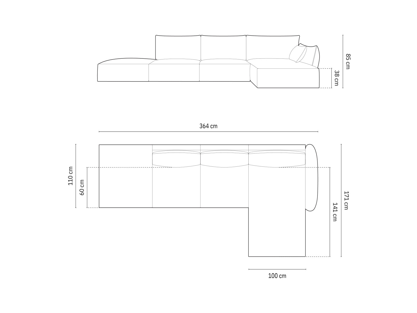 Erleben Sie das Kaelle Velour Ecksofa rechts 5 Sitzer von Micadoni – ein elegantes Möbelstück, das Komfort und Stil in Ihr Zuhause bringt.