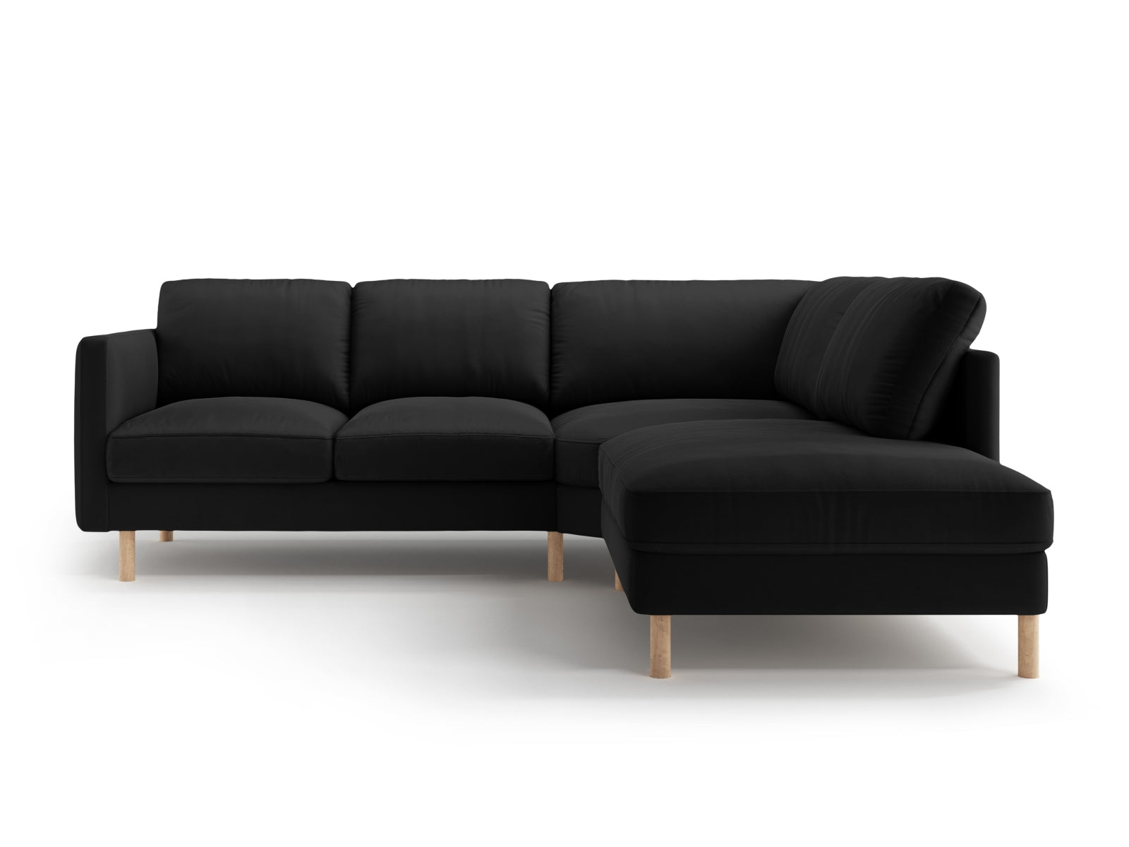 Erleben Sie das Eden Velour Ecksofa rechts 4 Sitzer von Micadoni: Stilvolles Velours, elegantes Design und erstklassiger Sitzkomfort für Ihr Wohnzimmer.