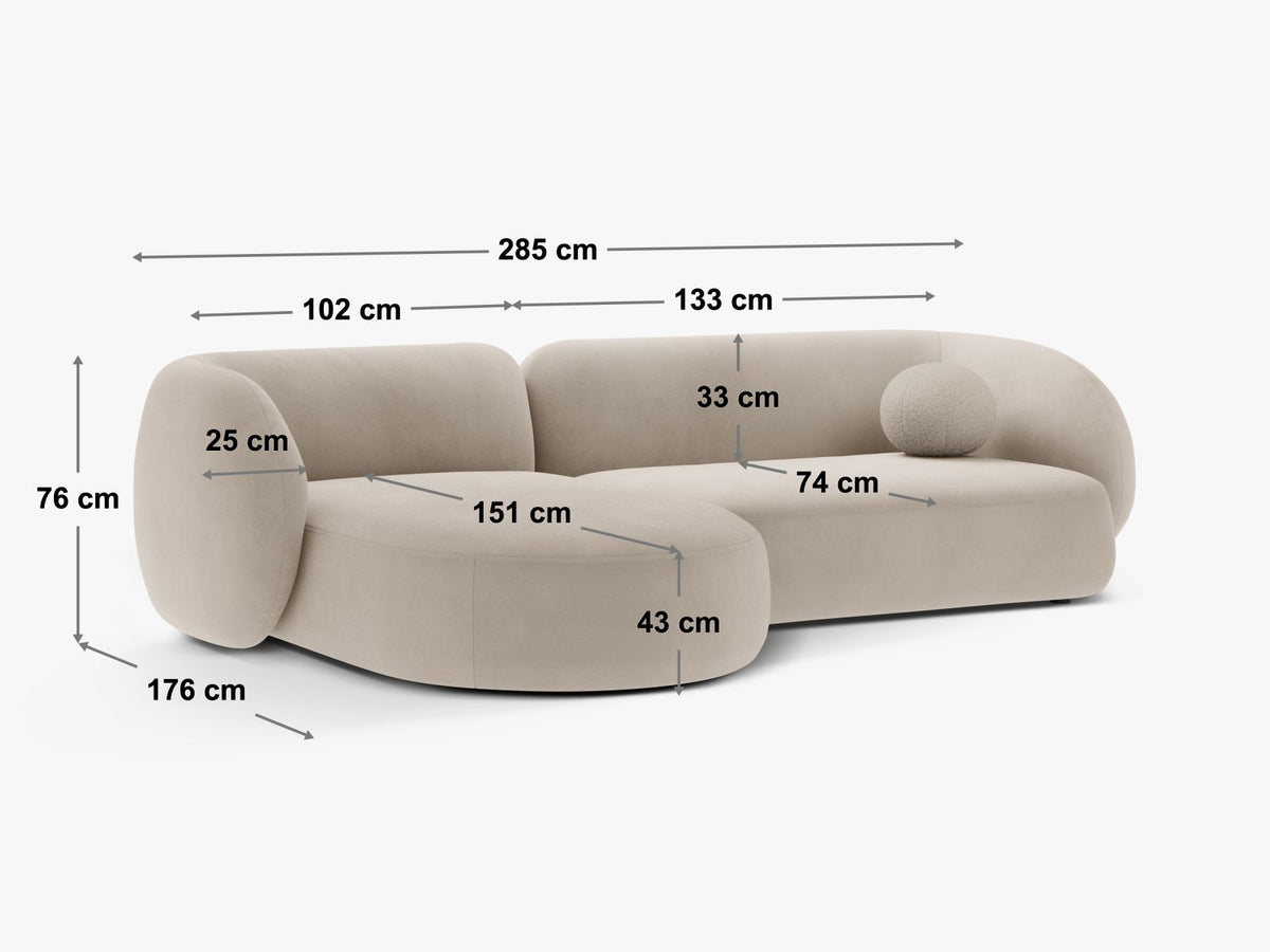 3-Sitzer Modular Ecksofa rechts Kate in Light Grey-Baloo präsentiert im Onlineshop von KAQTU Design AG. Ecksofa rechts ist von Micadoni