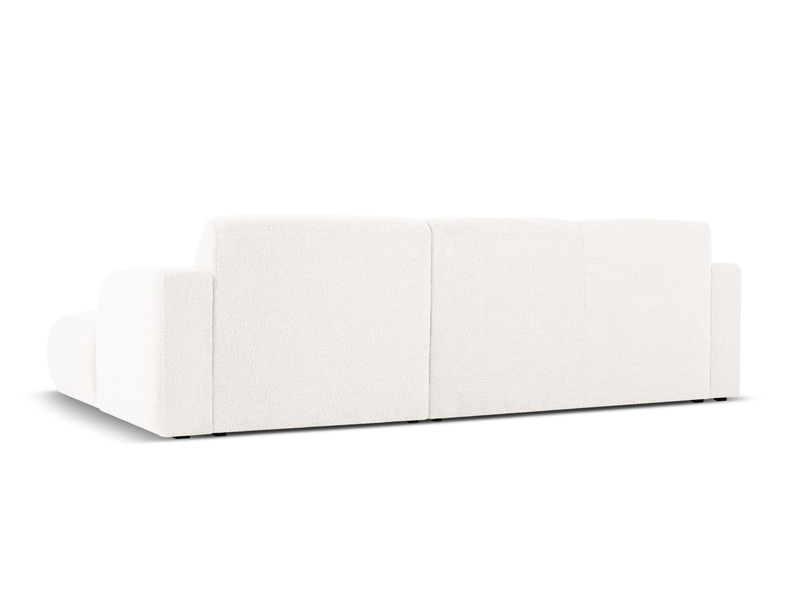 Modernes 4-Sitzer Molino Boucle Ecksofa rechts in White-Baloo, perfekt für stilvolle Wohnzimmer und gemütliche Entspannung.