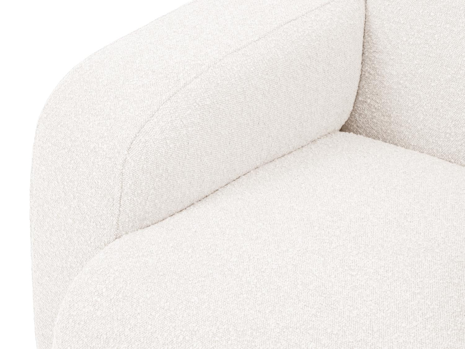 Elegantes 4-Sitzer Molino Boucle Ecksofa rechts in White-Baloo, ideal für stilvolle Wohnräume und entspannte Stunden mit Freunden.