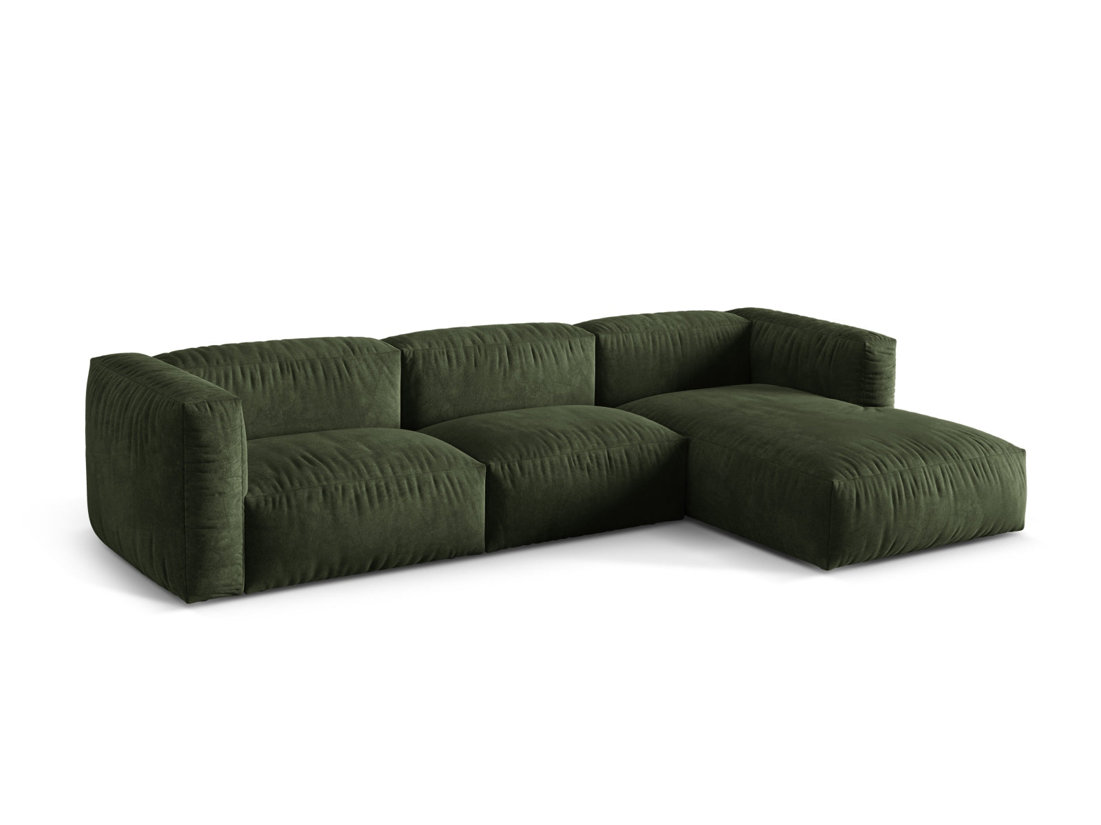 Martina Modulares Ecksofa rechts 3 Sitzer in Green präsentiert im Onlineshop von KAQTU Design AG. Ecksofa rechts ist von Micadoni