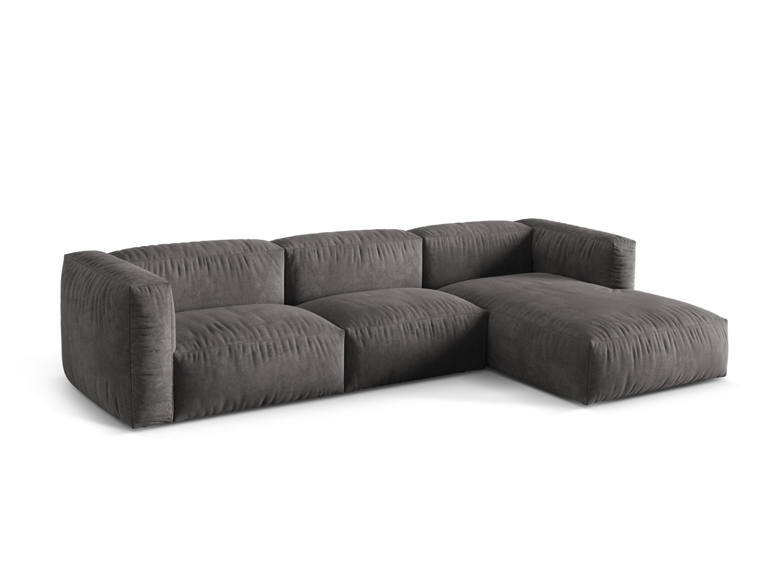 Martina Modulares Ecksofa rechts 3 Sitzer in Grey präsentiert im Onlineshop von KAQTU Design AG. Ecksofa rechts ist von Micadoni