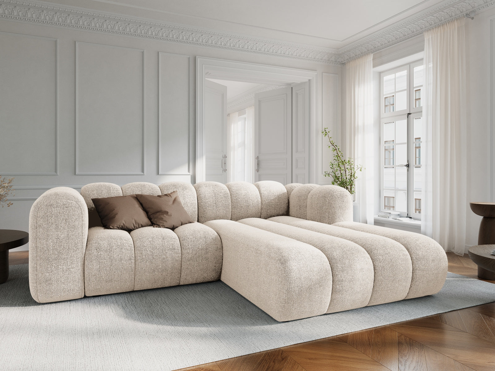Lupine Modulares Ecksofa rechts 3 Sitzer in Light Beige präsentiert im Onlineshop von KAQTU Design AG. Ecksofa rechts ist von Micadoni