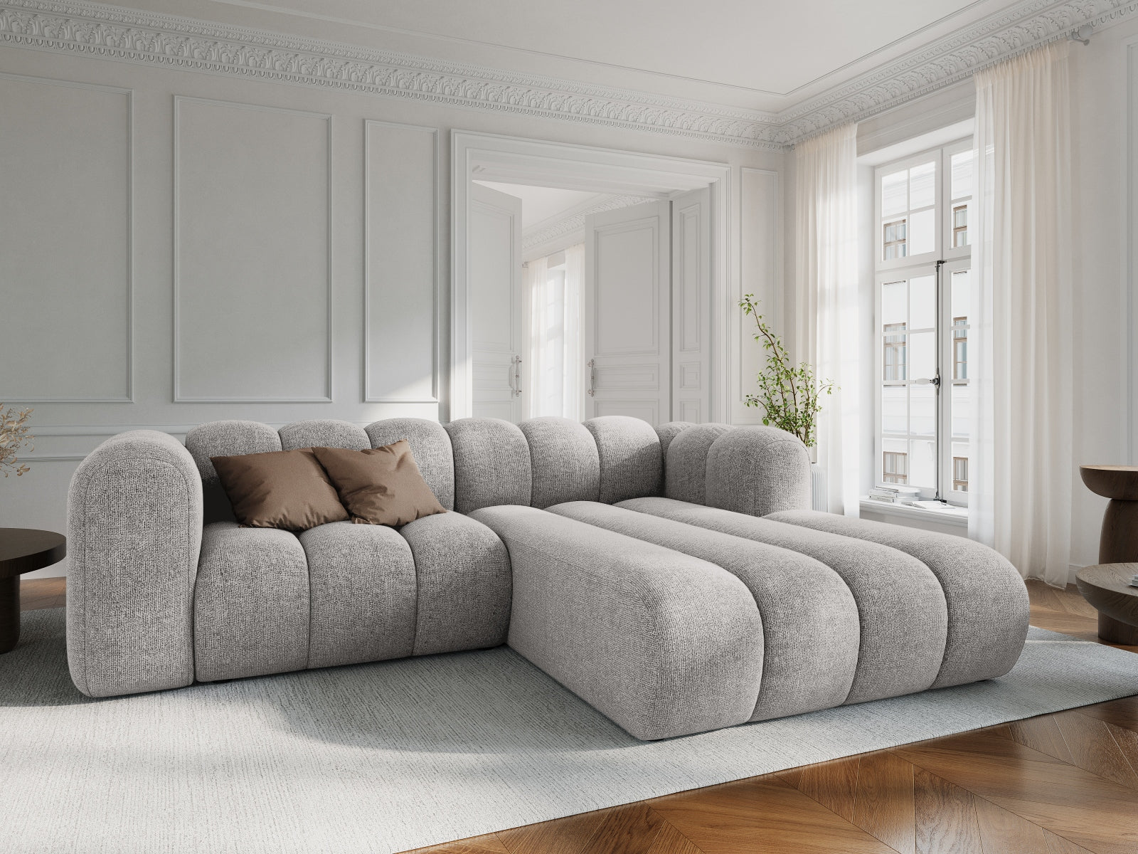Lupine Modulares Ecksofa rechts 3 Sitzer in Light Grey präsentiert im Onlineshop von KAQTU Design AG. Ecksofa rechts ist von Micadoni