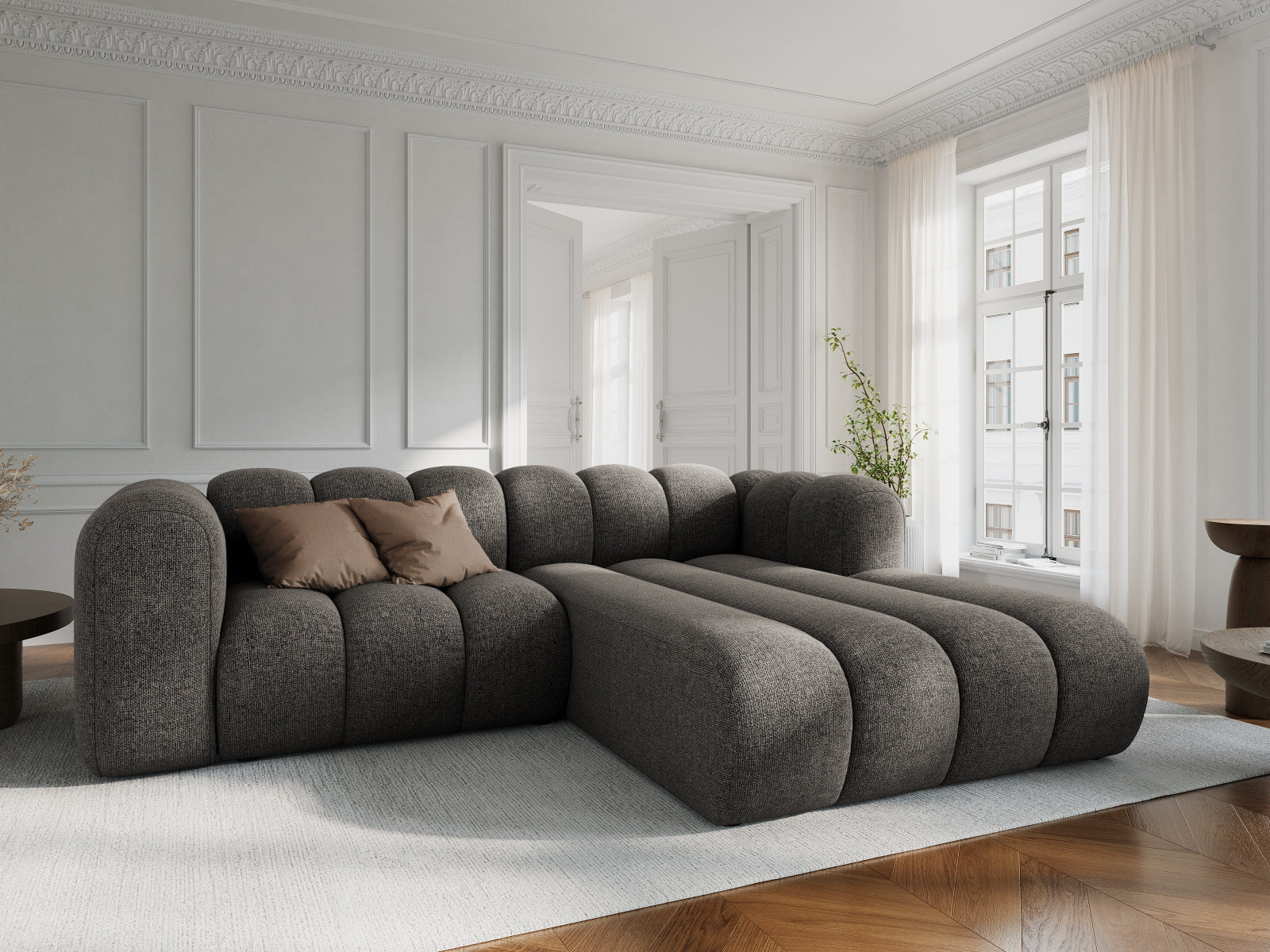 Lupine Modulares Ecksofa rechts 3 Sitzer in Grey präsentiert im Onlineshop von KAQTU Design AG. Ecksofa rechts ist von Micadoni