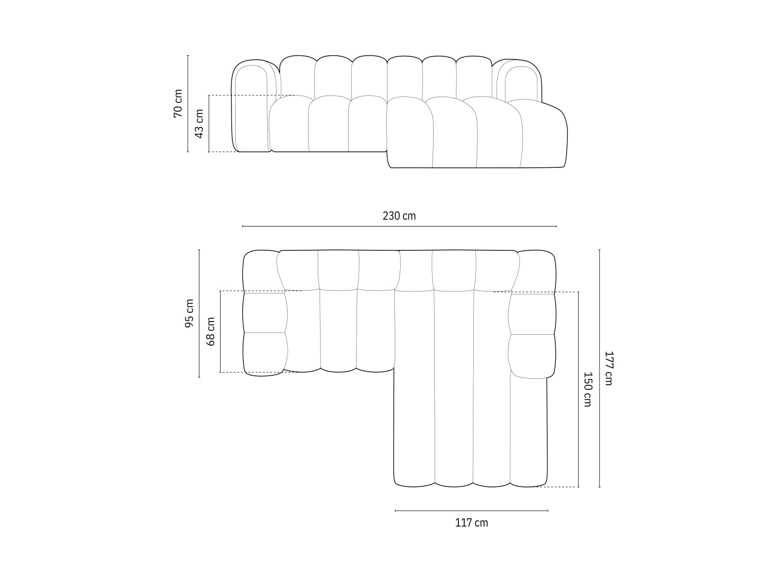 Lupine Modulares Ecksofa rechts 3 Sitzer in Black präsentiert im Onlineshop von KAQTU Design AG. Ecksofa rechts ist von Micadoni