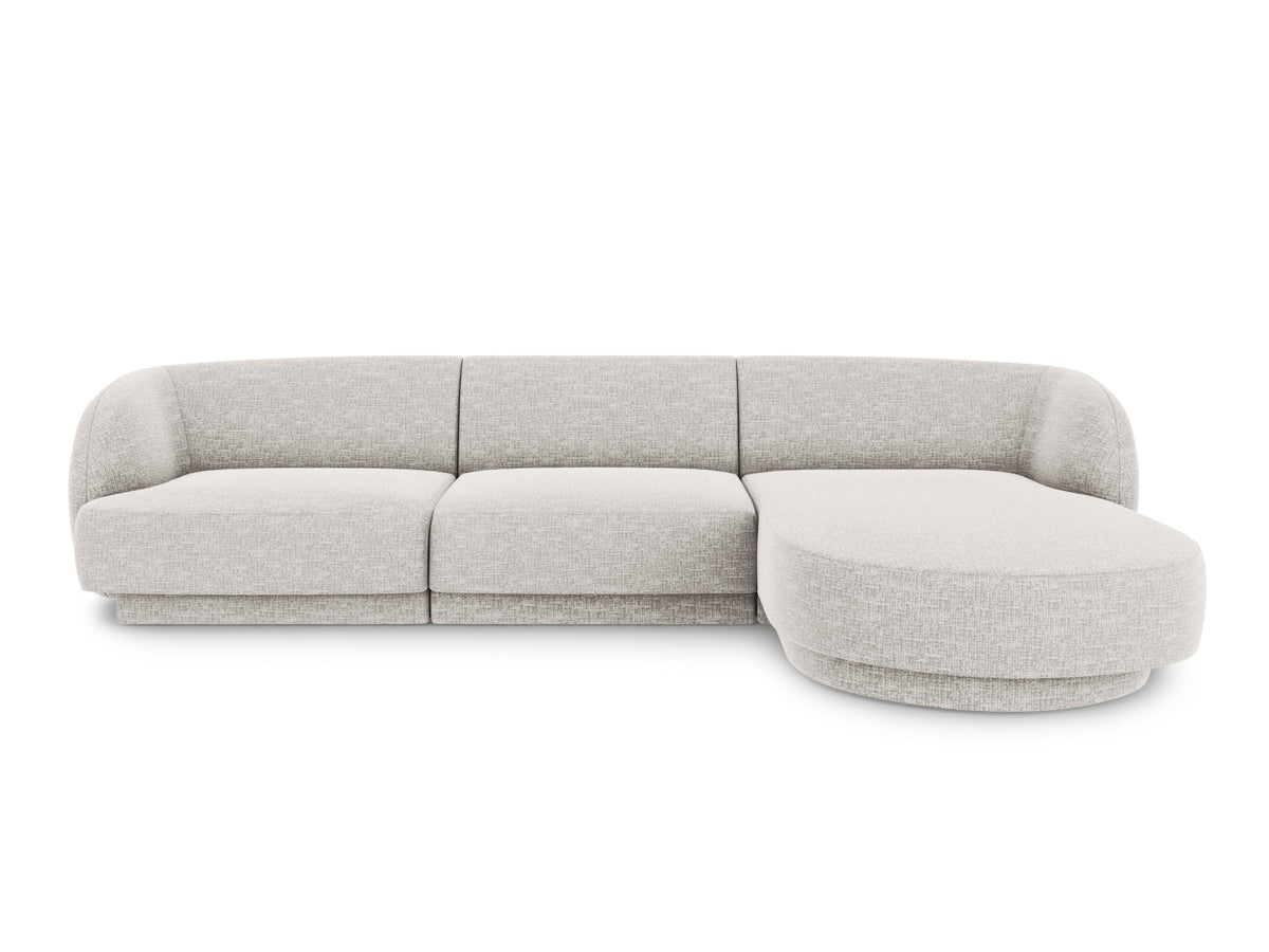 Miley Ecksofa rechts 4 Sitzer in Light Grey-Haga präsentiert im Onlineshop von KAQTU Design AG. L-Sofa rechts ist von Micadoni