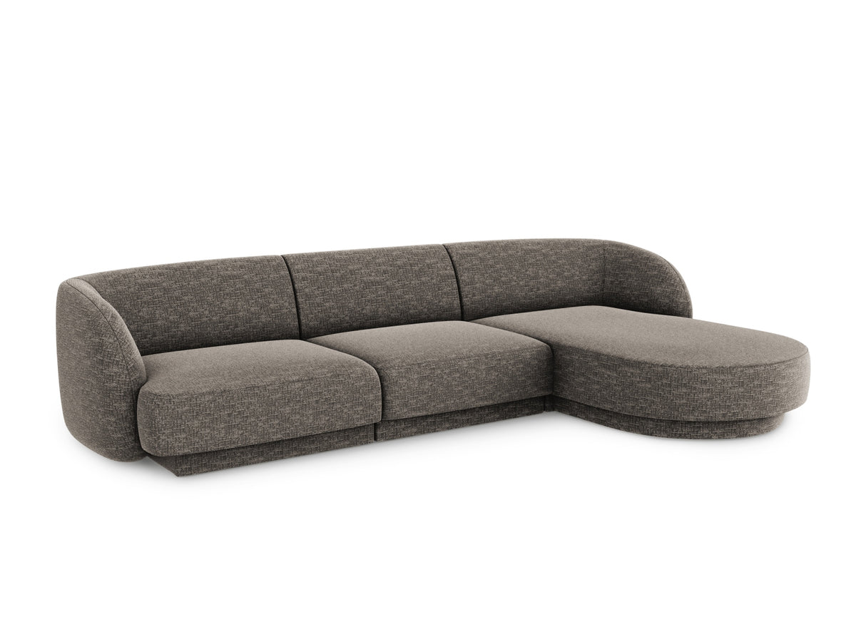 Miley Ecksofa rechts 4 Sitzer in Grey-Haga präsentiert im Onlineshop von KAQTU Design AG. L-Sofa rechts ist von Micadoni