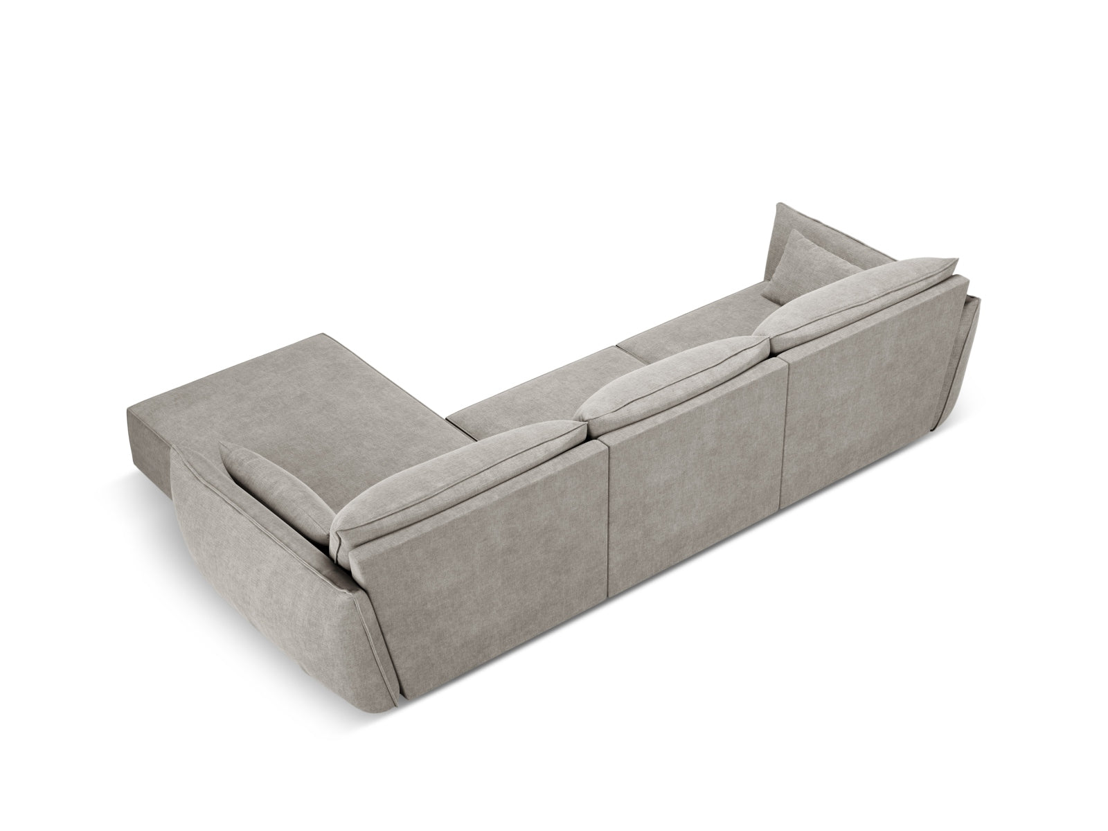 Elegantes Kaelle Ecksofa rechts, 4-Sitzer in sanftem Grau, perfekt für zeitgemäße Wohnkonzepte. Exquisite Qualität von Micadoni.