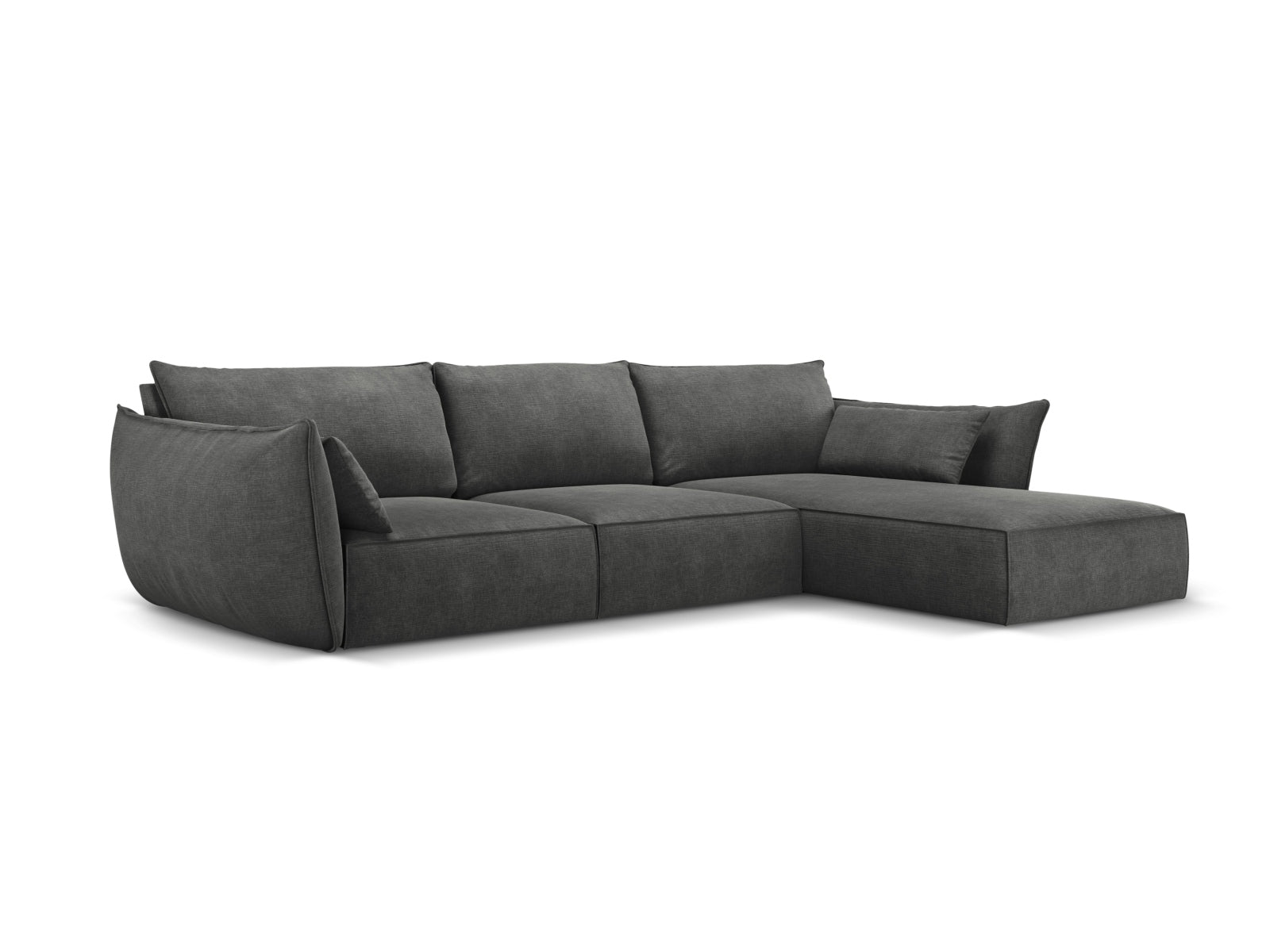 Stylisches Kaelle Ecksofa in Dunkelgrau, 4-Sitzer, ideal für moderne Wohnräume, präsentiert von Micadoni im KAQTU Onlineshop.