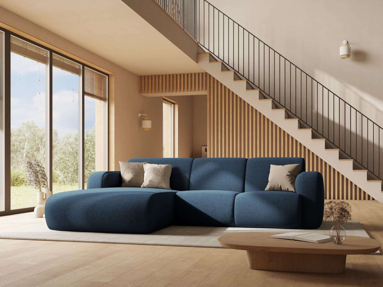Molino Ecksofa rechts 4 Sitzer in Black präsentiert im Onlineshop von KAQTU Design AG. Ecksofa rechts ist von Micadoni
