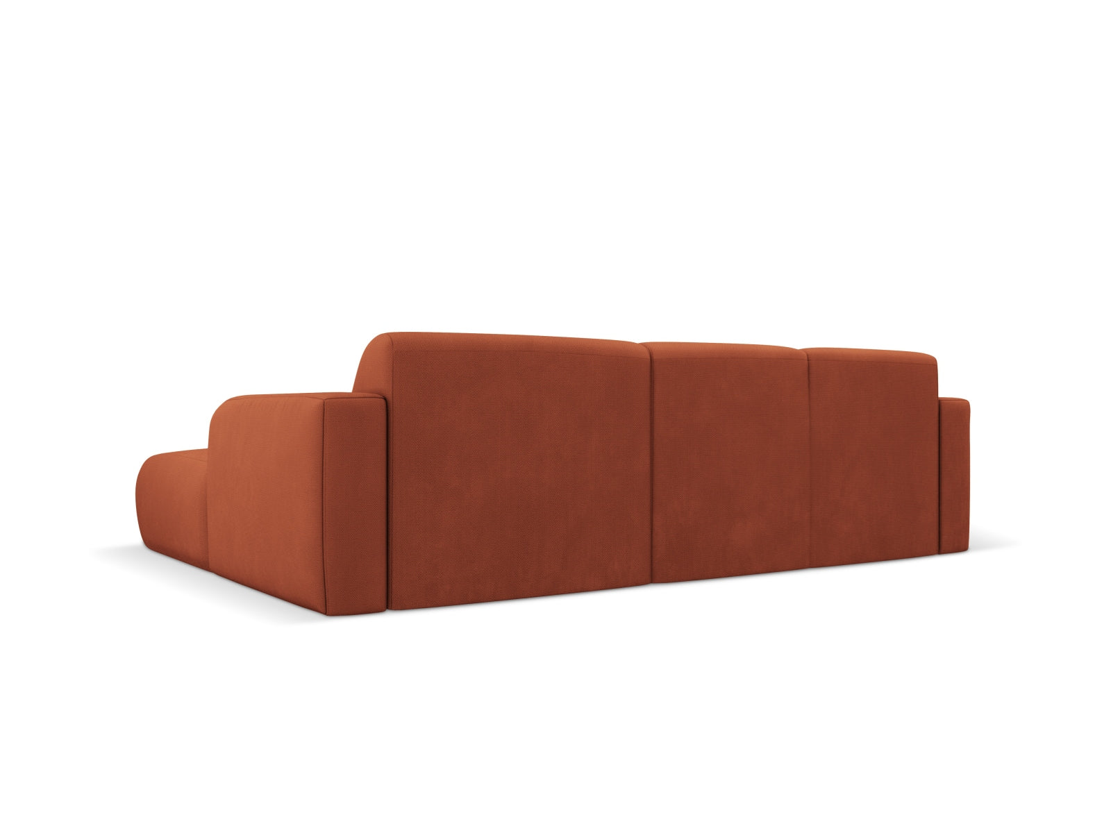 Modernes Molino Ecksofa in warmem Orange, 4-Sitzer, rechtsseitig, ideal für einladende Wohnräume und entspannte Stunden.