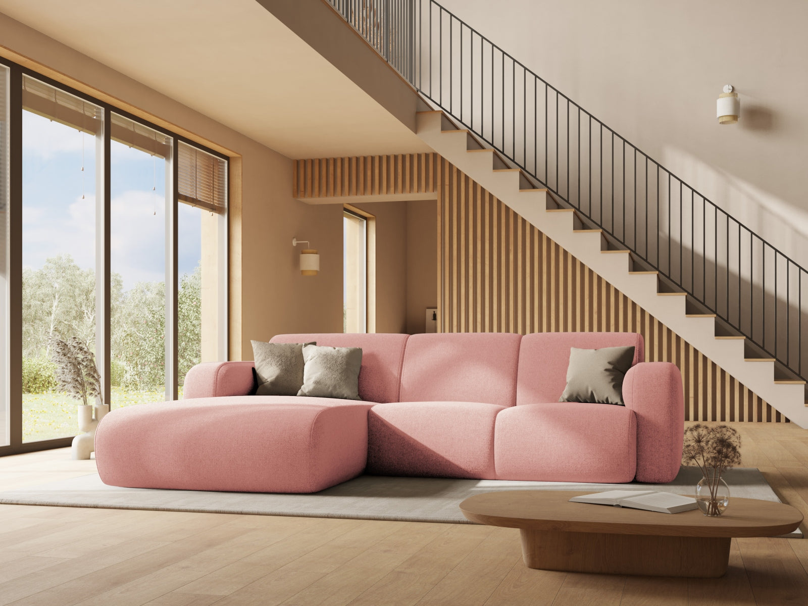 Molino Ecksofa rechts 4 Sitzer in Light Grey präsentiert im Onlineshop von KAQTU Design AG. Ecksofa rechts ist von Micadoni