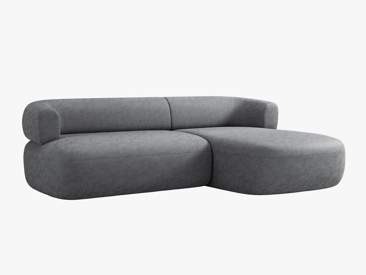 Jenny Ecksofa rechts 5 Sitzer in Dark Grey-Perfect Harmony präsentiert im Onlineshop von KAQTU Design AG. L-Sofa rechts ist von Micadoni