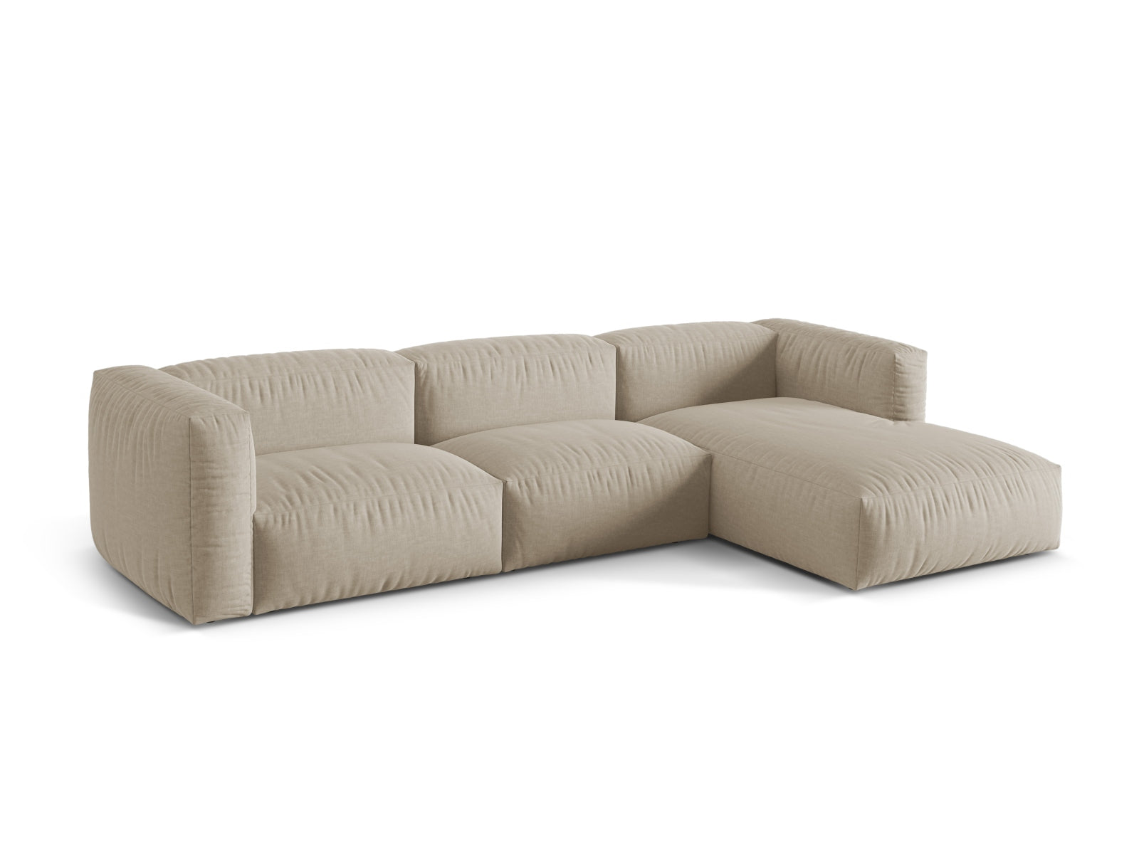 Martina Modulares Ecksofa rechts 3 Sitzer in Light Beige präsentiert im Onlineshop von KAQTU Design AG. Ecksofa rechts ist von Micadoni