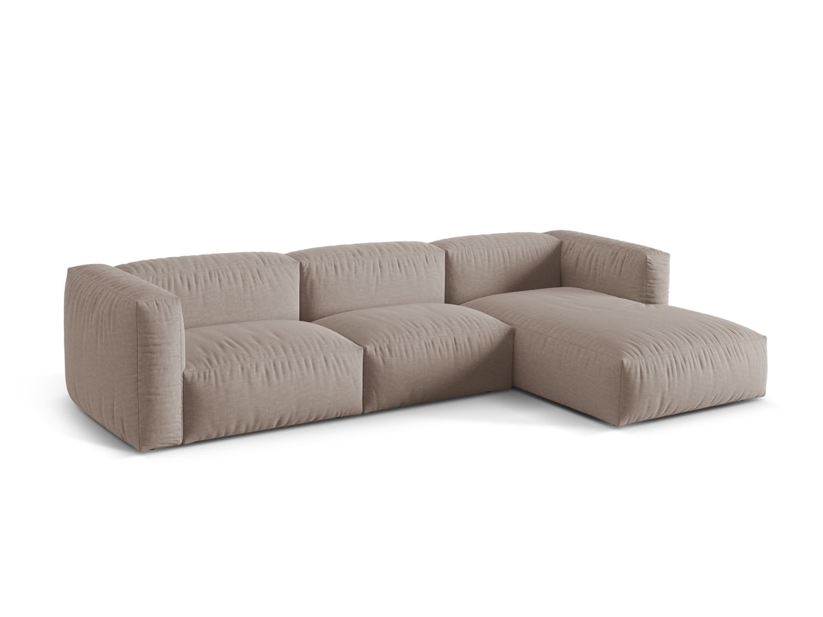 Martina Modulares Ecksofa rechts 3 Sitzer in Dark Beige-Boston präsentiert im Onlineshop von KAQTU Design AG. L-Sofa rechts ist von Micadoni