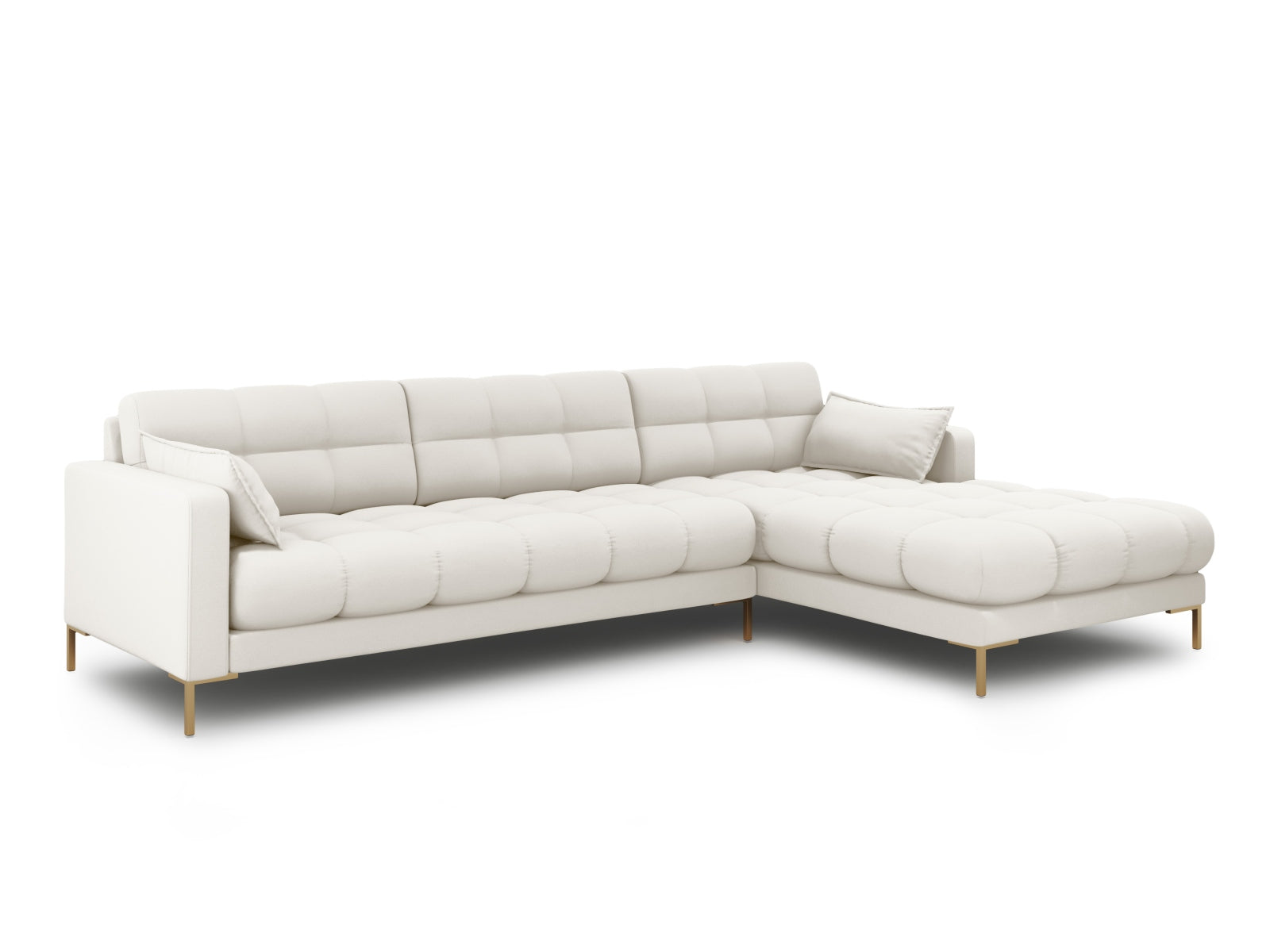 Mamaia Ecksofa rechts 5 Sitzer in Light Beige/Gold präsentiert im Onlineshop von KAQTU Design AG. Ecksofa rechts ist von Micadoni