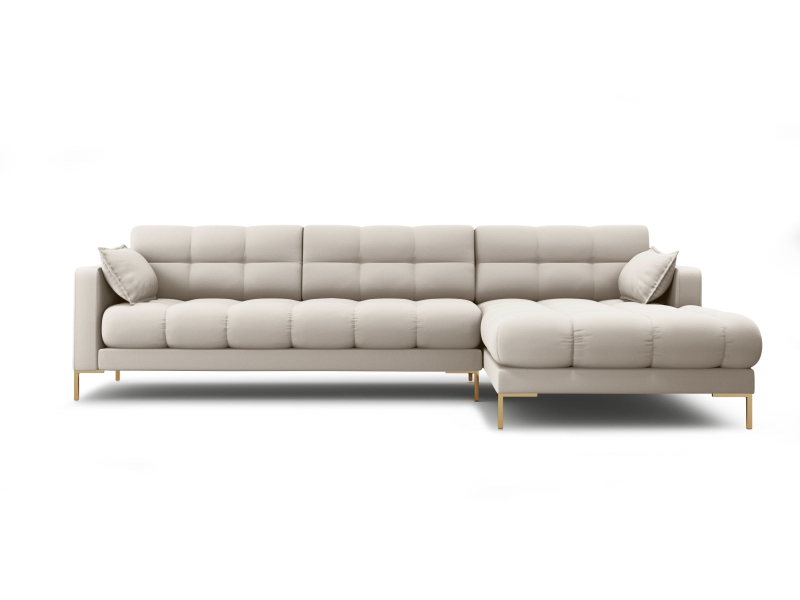 Mamaia Ecksofa rechts 5 Sitzer in Beige/Gold präsentiert im Onlineshop von KAQTU Design AG. Ecksofa rechts ist von Micadoni
