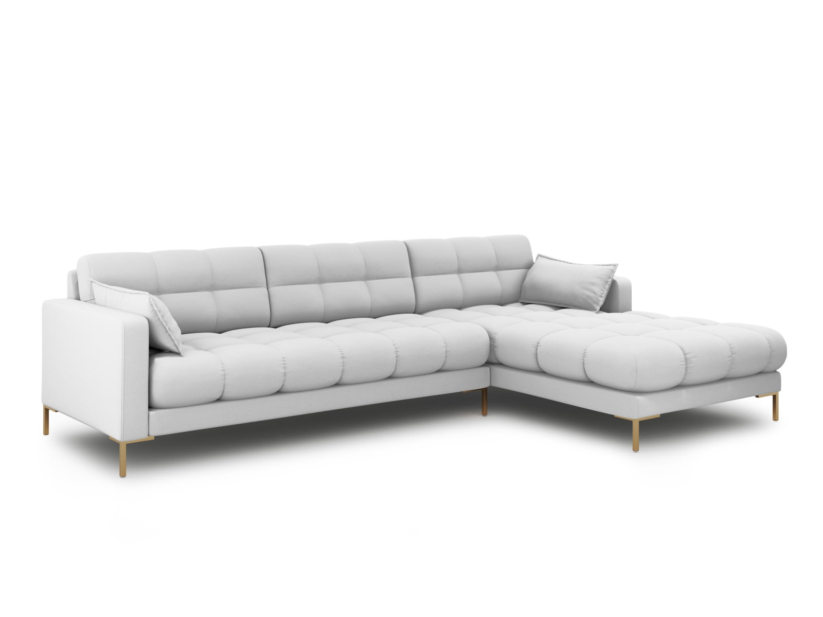 Mamaia Ecksofa rechts 5 Sitzer in Light Grey/Gold präsentiert im Onlineshop von KAQTU Design AG. Ecksofa rechts ist von Micadoni