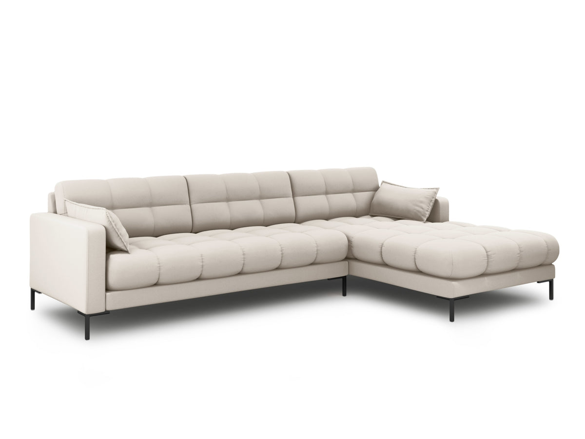 Mamaia Ecksofa rechts 5 Sitzer in Beige/Schwarz-Neve präsentiert im Onlineshop von KAQTU Design AG. L-Sofa rechts ist von Micadoni