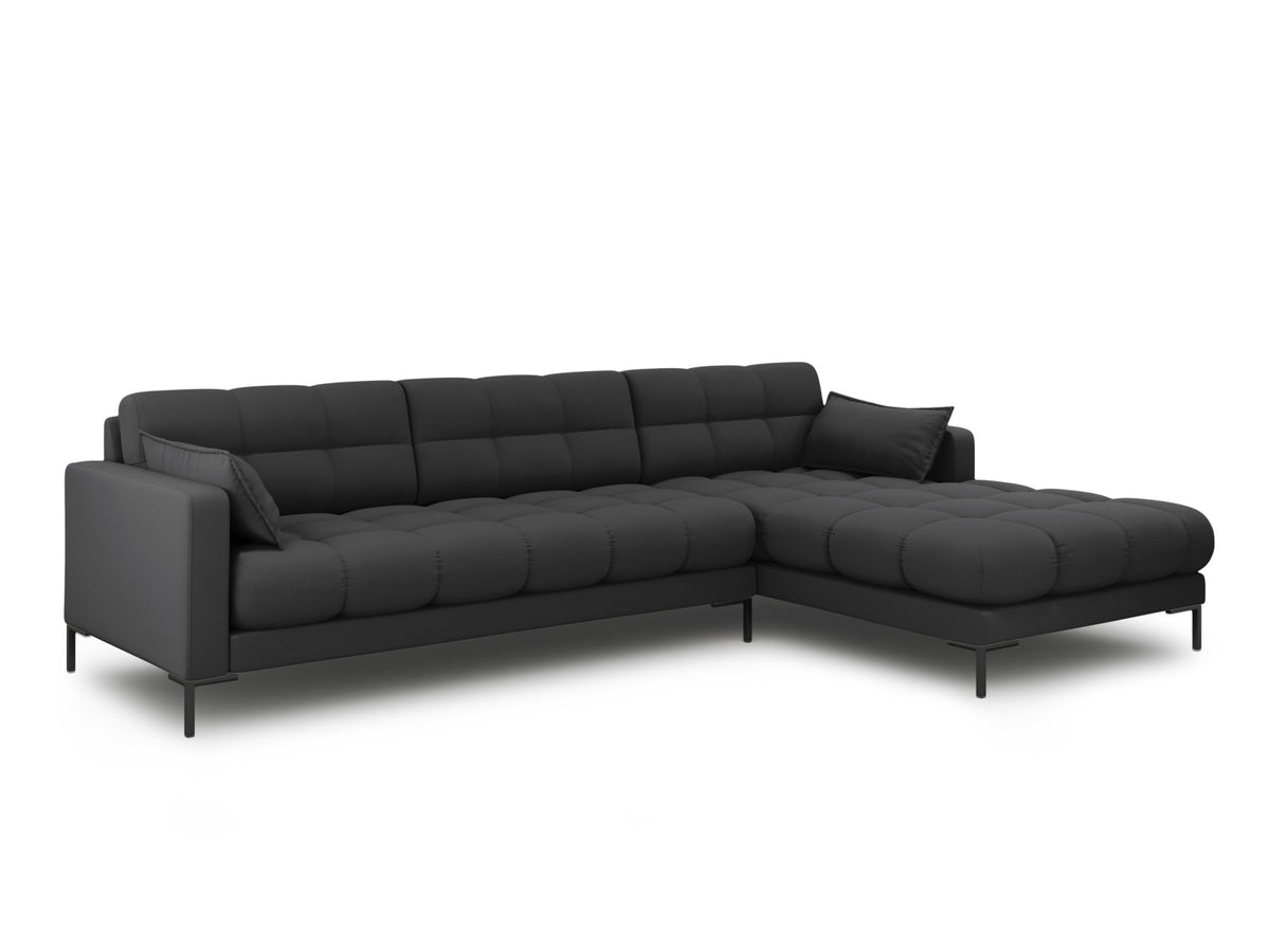 Mamaia Ecksofa rechts 5 Sitzer in Dark Grey/Schwarz-Neve präsentiert im Onlineshop von KAQTU Design AG. L-Sofa rechts ist von Micadoni