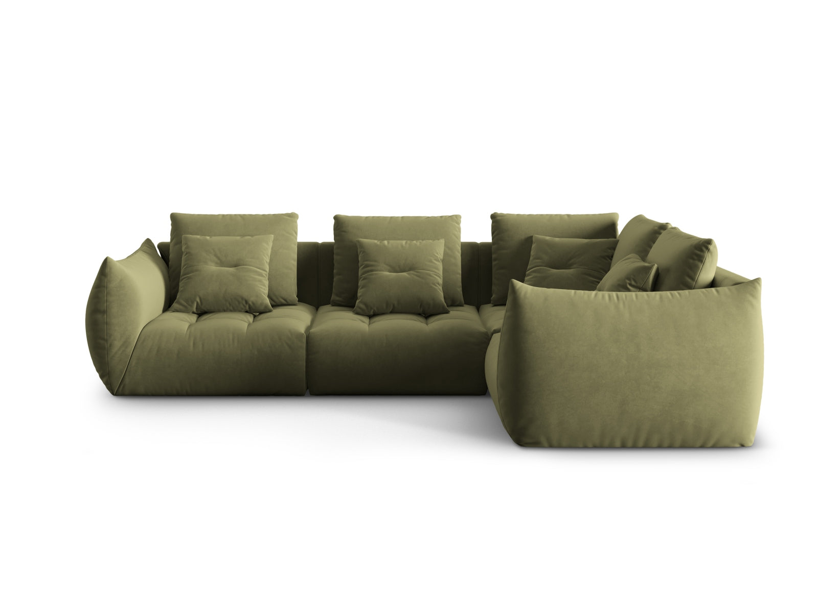 Bloom Velour Modular Ecksofa rechts 3 Sitzer in Light Green präsentiert im Onlineshop von KAQTU Design AG. Ecksofa rechts ist von Micadoni