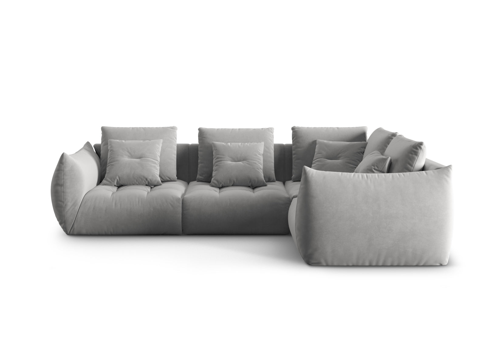 Bloom Velour Modular Ecksofa rechts 3 Sitzer in Grey präsentiert im Onlineshop von KAQTU Design AG. Ecksofa rechts ist von Micadoni