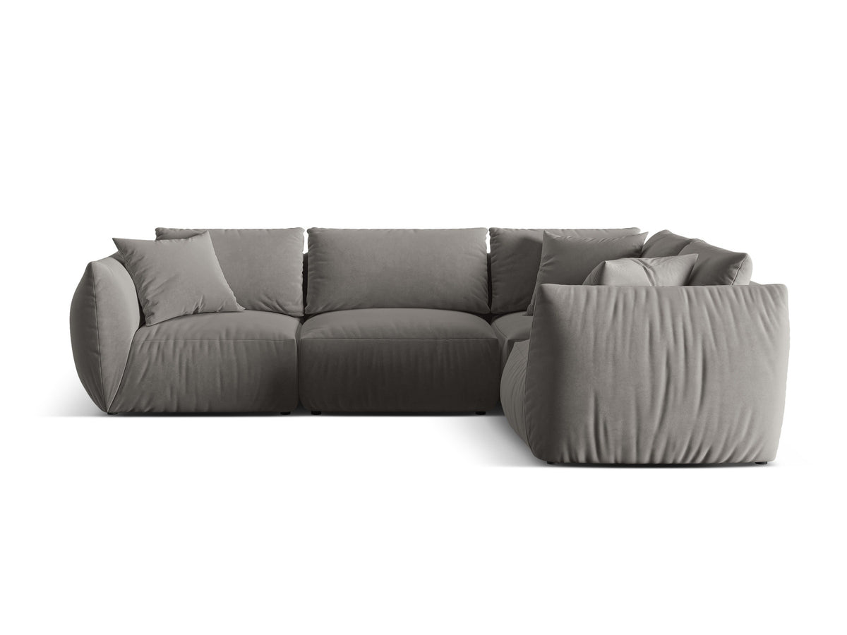 Chris Velour Ecksofa rechts 4 Sitzer in Grey-Casino präsentiert im Onlineshop von KAQTU Design AG. Ecksofa rechts ist von Micadoni
