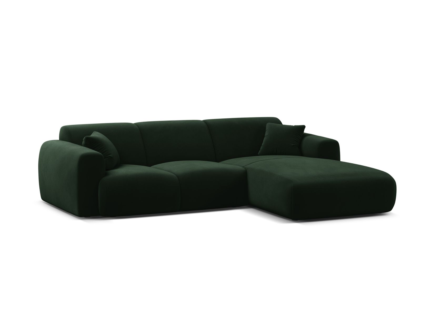 Elegantes Molino Velour Ecksofa in Bottle Green-Casino, 4-Sitzer, ideal für stilvolle Wohnräume, präsentiert von Micadoni.