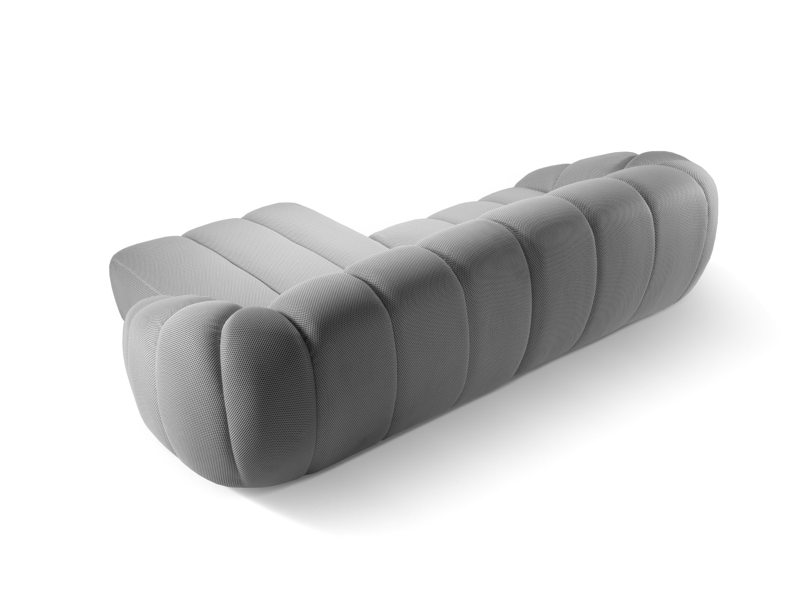 Elegantes 4-Sitzer Ecksofa Diana in Silver-Sonic, rechtsseitig, ideal für ein modernes und einladendes Wohnambiente.