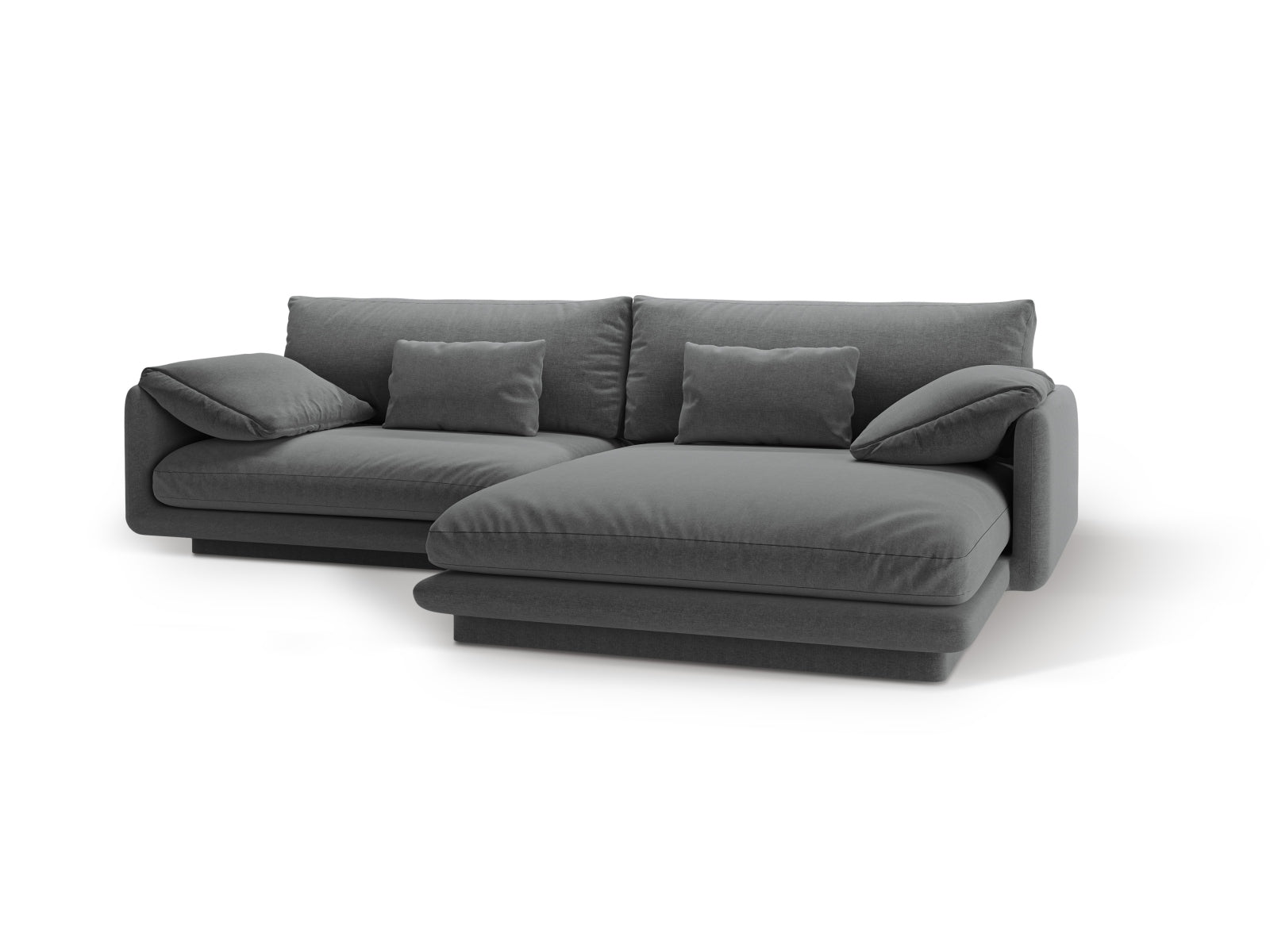 Elegantes Torino Ecksofa in Dunkelgrau, 4-Sitzer, ideal für stilvolle Wohnzimmer und entspannte Abende mit Freunden und Familie.