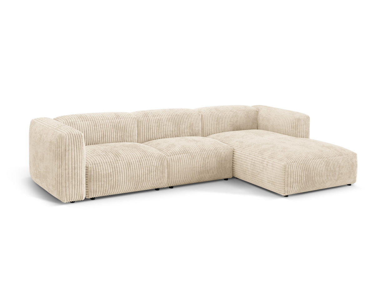 Martina Modulares Ecksofa rechts 3 Sitzer in Light Beige-Tilia präsentiert im Onlineshop von KAQTU Design AG. L-Sofa rechts ist von Micadoni